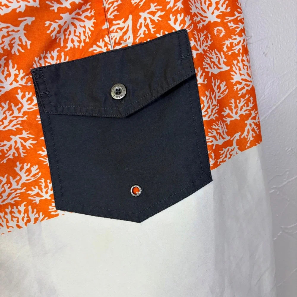 Howler Brothers Board Shorts Mens 38 Orange White Coral Print Surf Beachwear